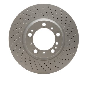 Porsche 911 Brake Rotor (1) - Right Rear - R1 Concepts - GeoSPEC Coated Rotor - Drilled - `99-`23